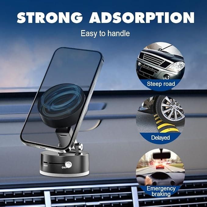 Vacuum Magnetic Phone Holder – Strong Suction Dashboard Mount