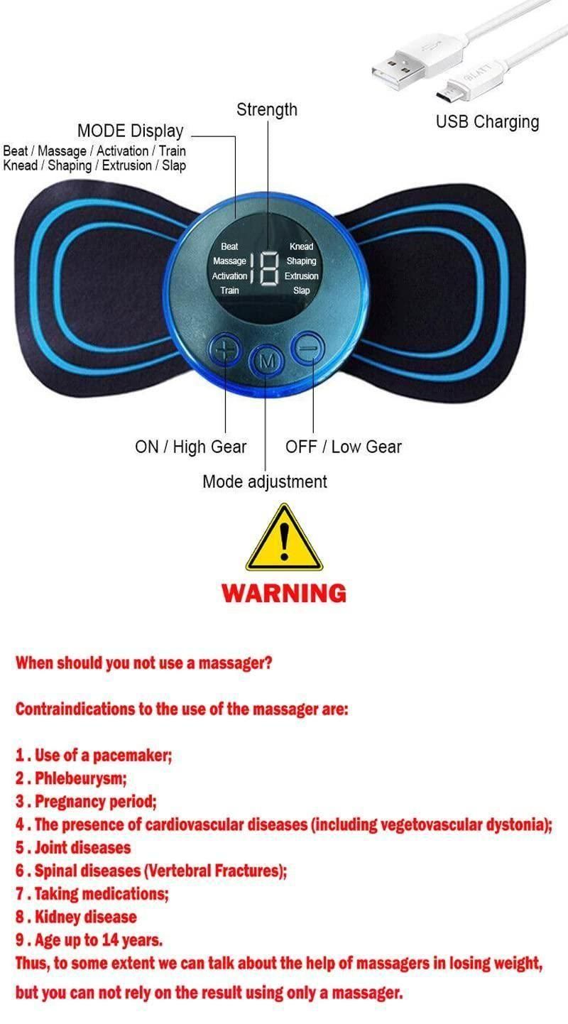 Relax Patch Pro – 8-Mode Mini Portable Massager, 19 Intensity Levels