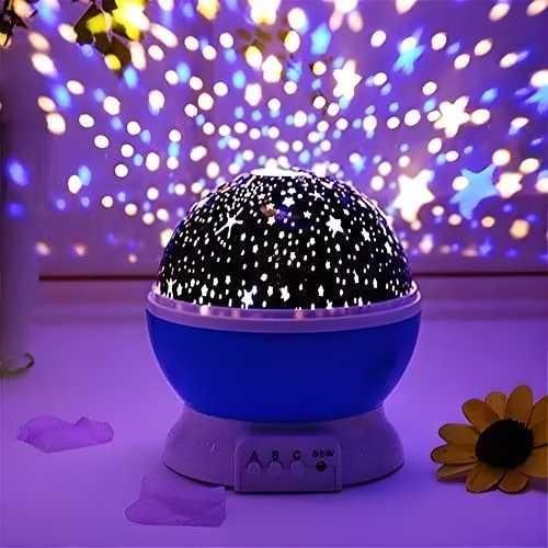 Moon Star Projection Night Lamp – Rotating Galaxy Projector with USB/Battery