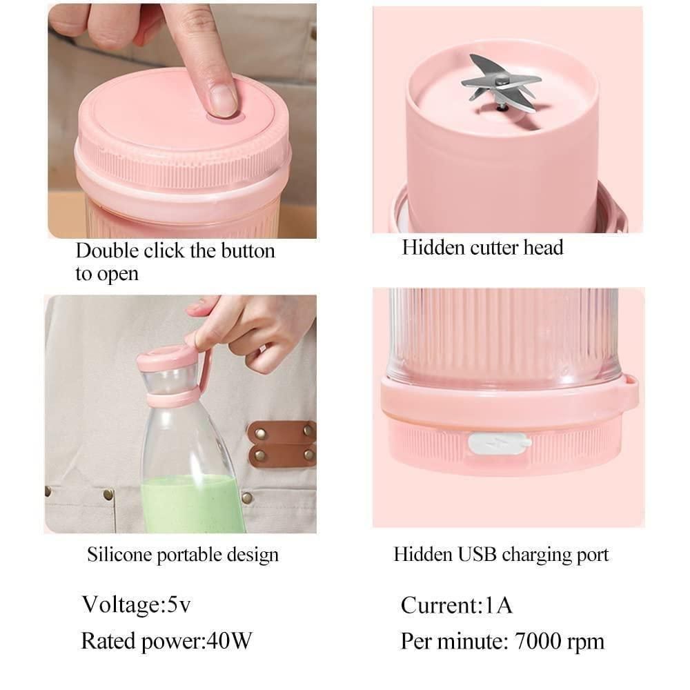 Portable Mini Juicer Bottle – USB Rechargeable for Smoothies & Shakes