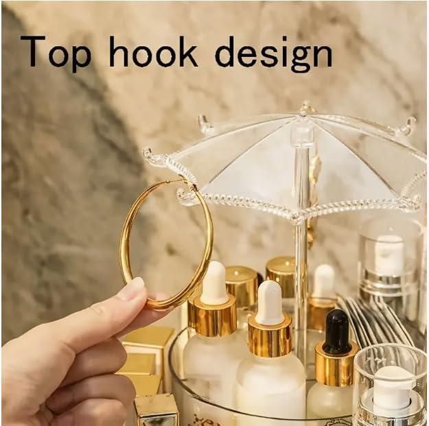 360° Umbrella-Shape Rotating Skincare & Makeup Organizer