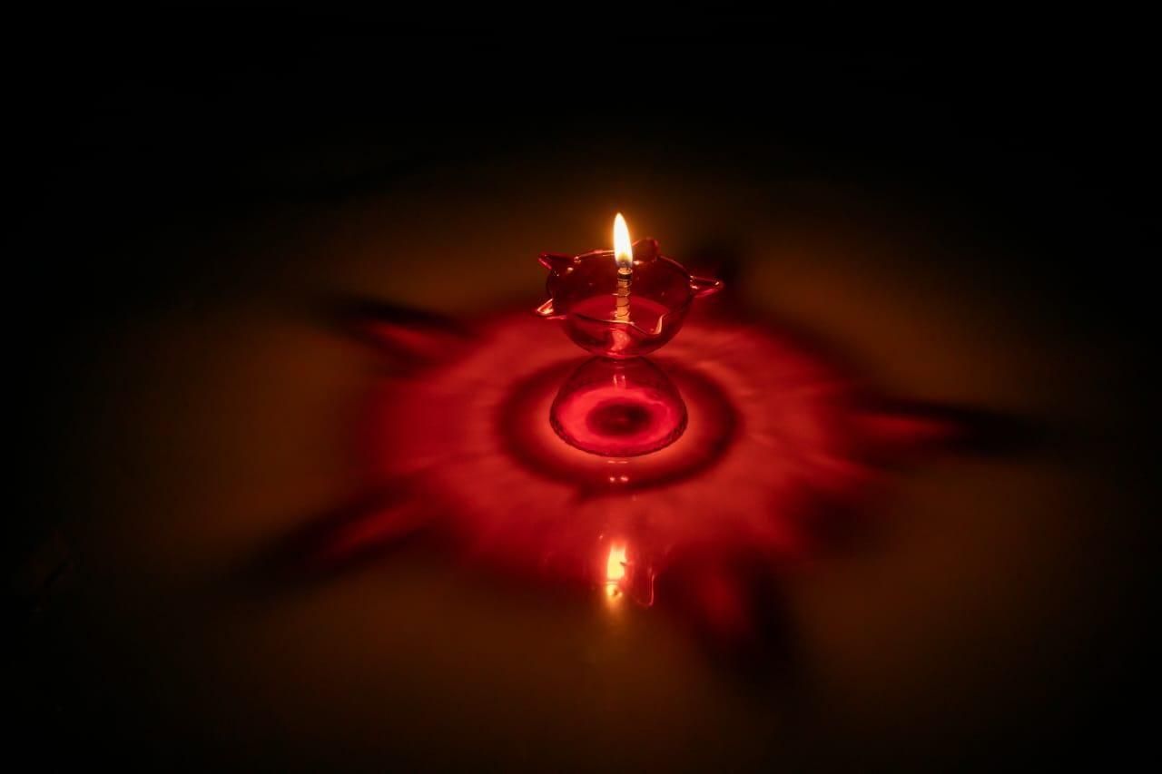 Reflective 3D Colour-Shadow Diya Set – Reusable Floral Diwali Decor (Pack of 4/12/24