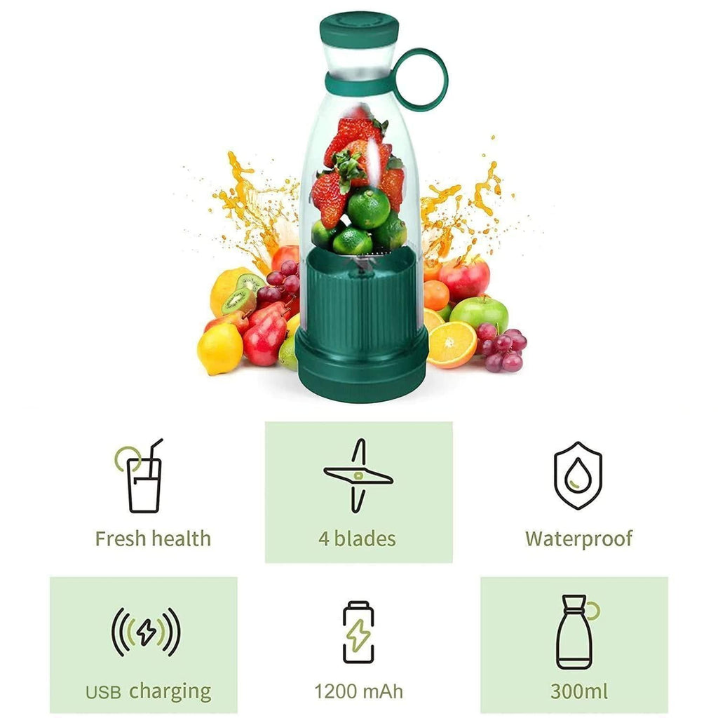 Portable Mini Juicer Bottle – USB Rechargeable for Smoothies & Shakes