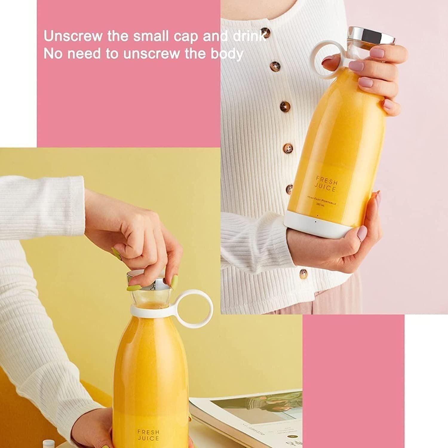 Portable Mini Juicer Bottle – USB Rechargeable for Smoothies & Shakes