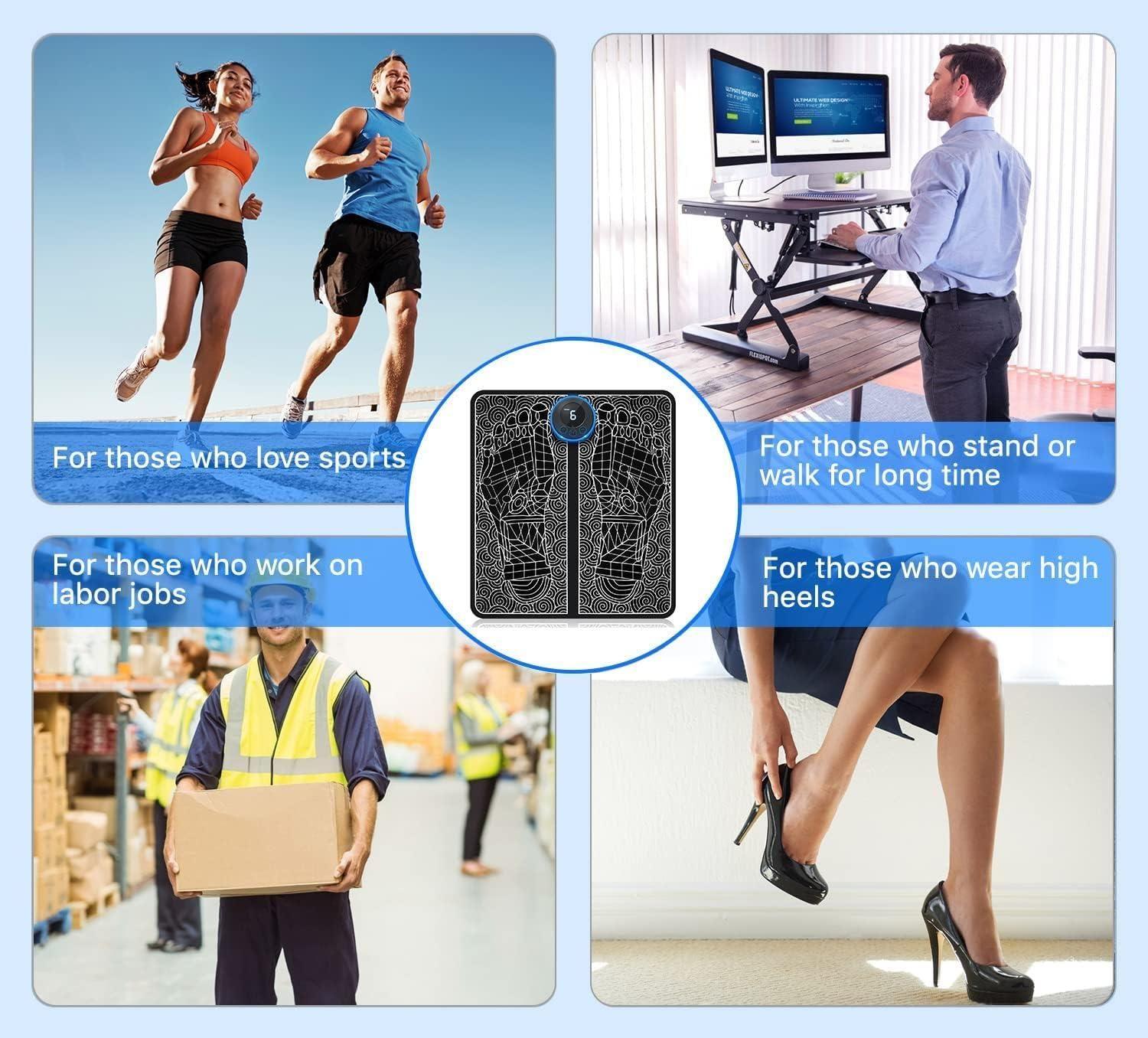 Wireless Electric Foot Massager Mat – Foldable & Portable with 8 Modes