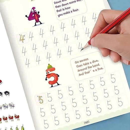 Magic Practice Copybook Set – Reusable Writing Fun for Kids (4 Books + Pen + Refills)