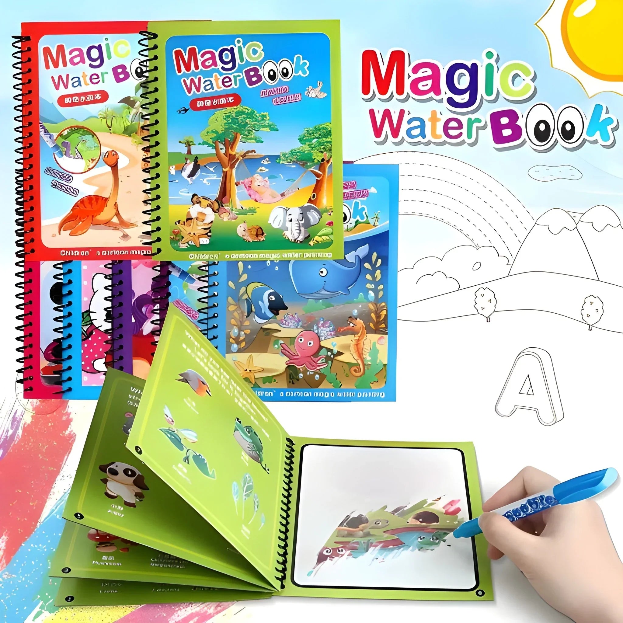 Reusable Magic Water Coloring Book – Mess-Free & Eco-Friendly Art Fun