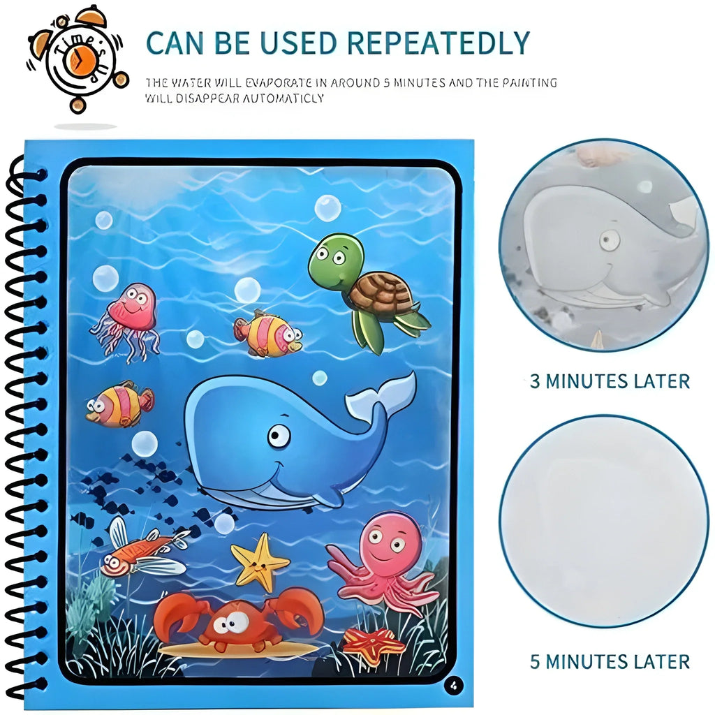 Reusable Magic Water Coloring Book – Mess-Free & Eco-Friendly Art Fun